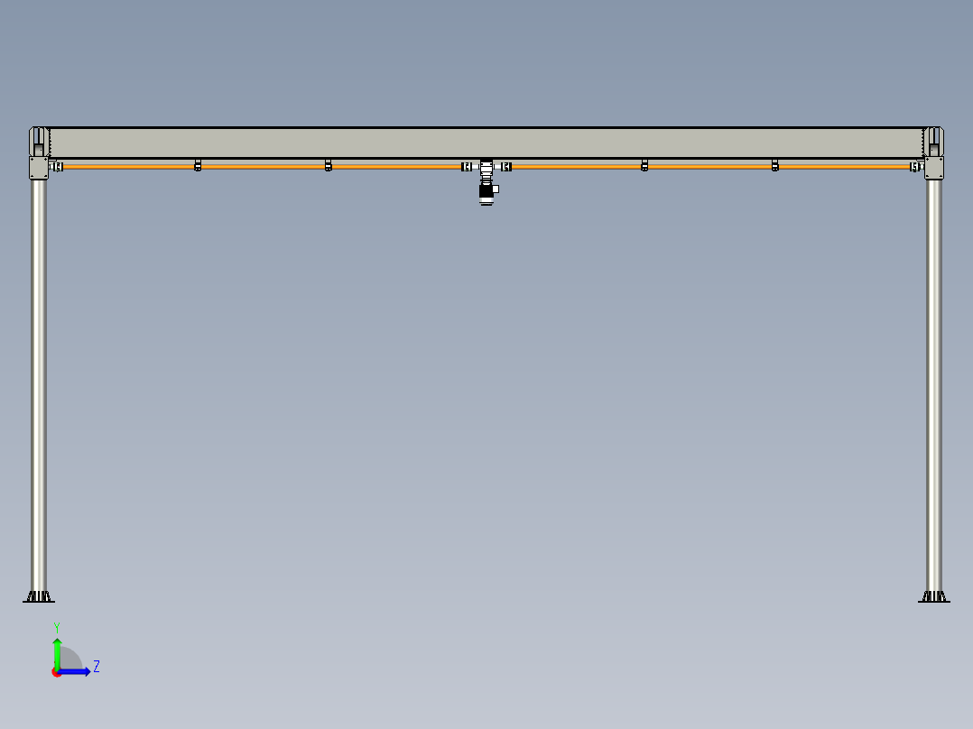 大型龙门桁架移动设备设计左视图