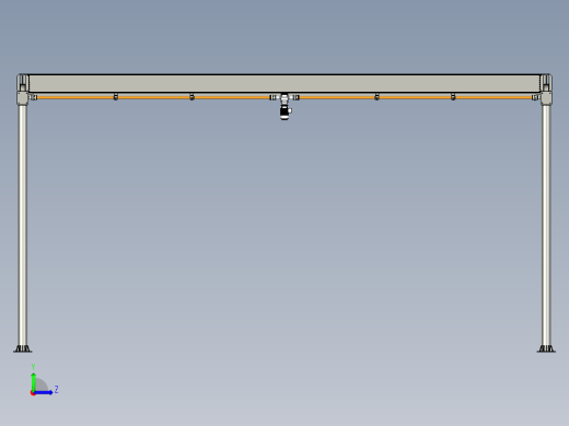 大型龙门桁架移动设备设计左视缩略图