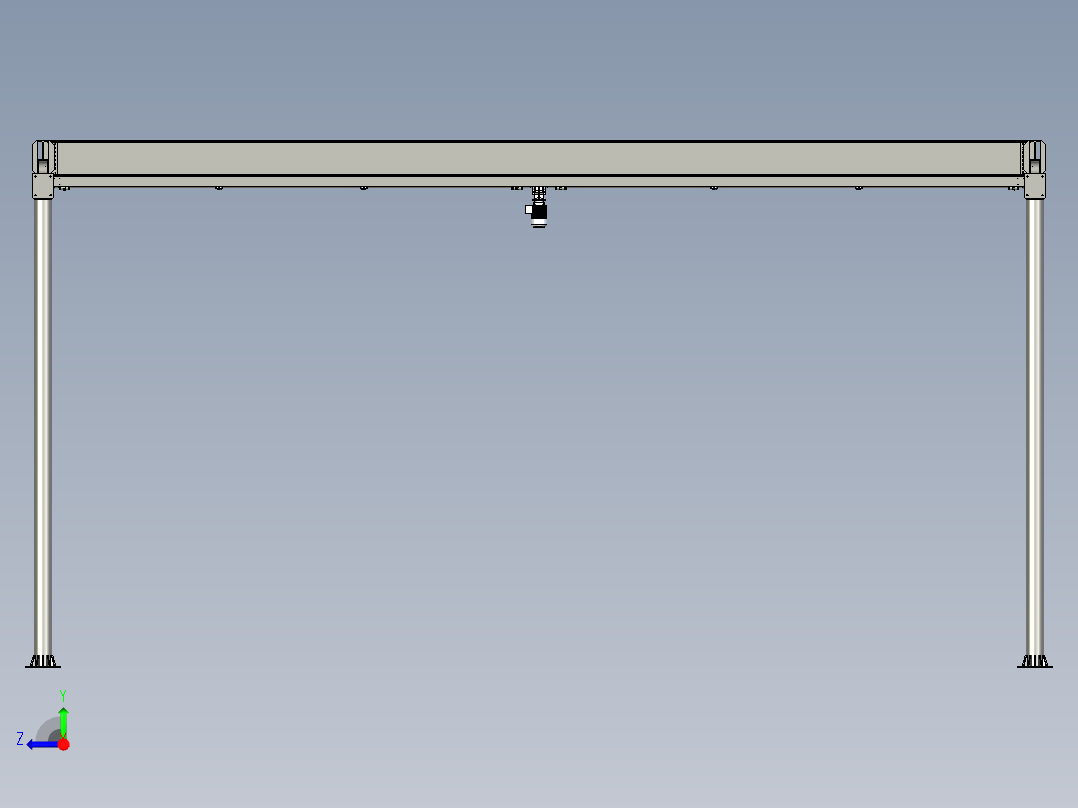 大型龙门桁架移动设备设计右视图
