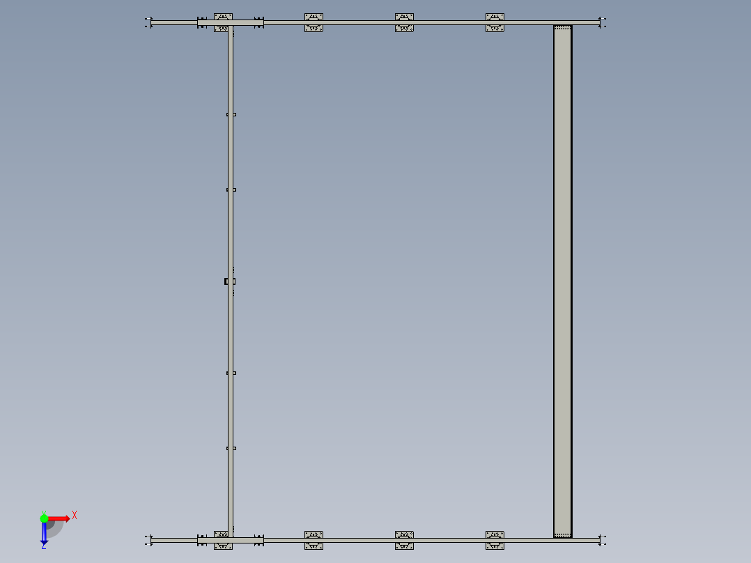大型龙门桁架移动设备设计俯视图