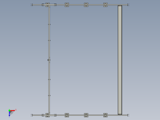大型龙门桁架移动设备设计俯视缩略图