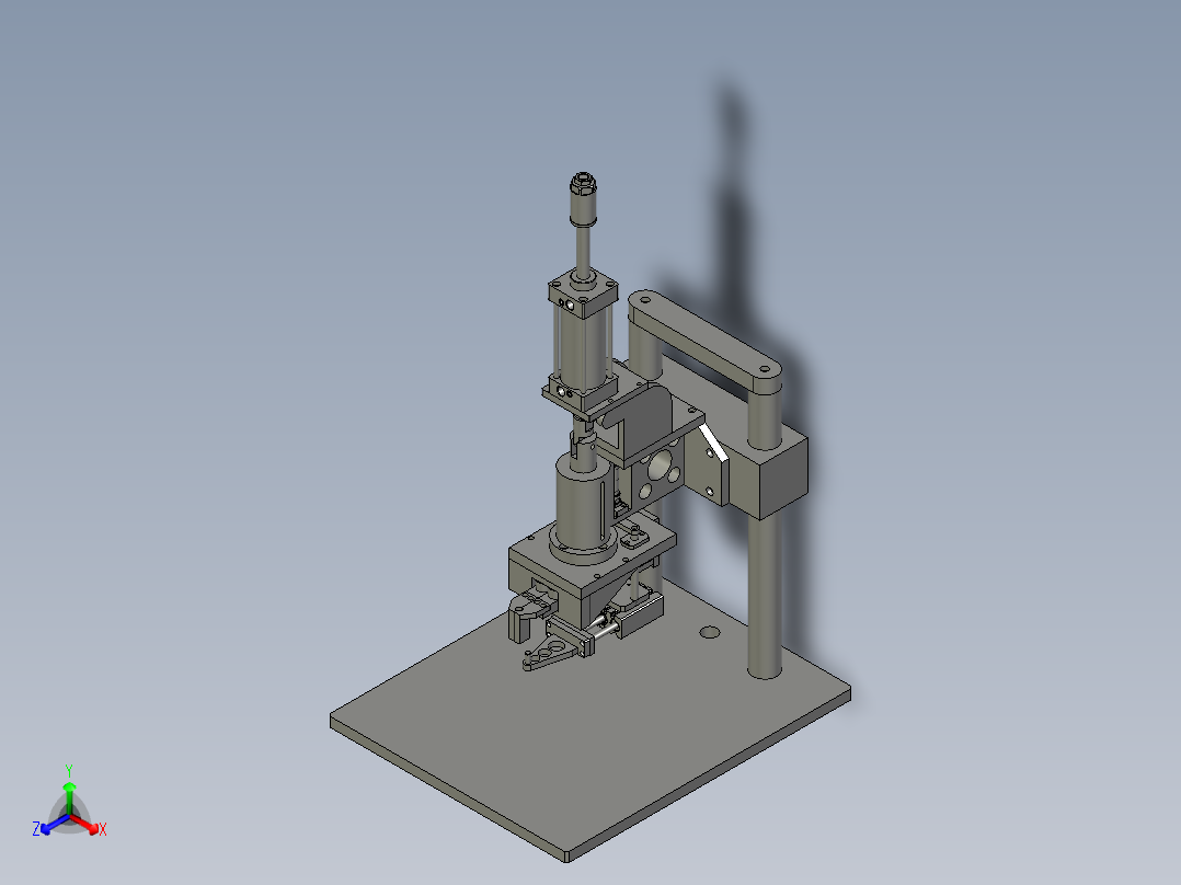 汽车压力管压管机正等轴测图