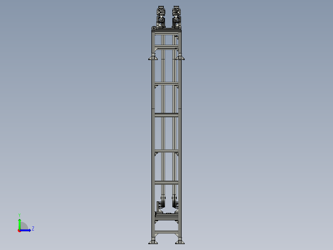 制药机械的瓶子提升装置左视图