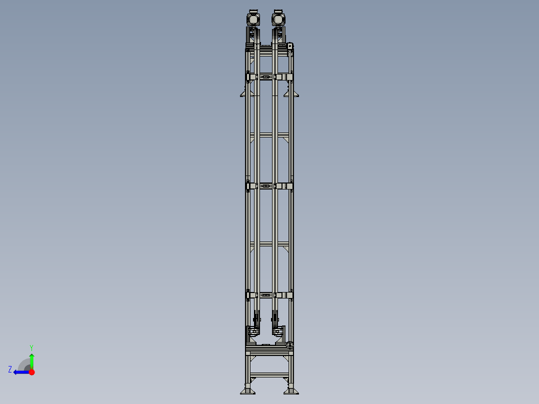 制药机械的瓶子提升装置右视图