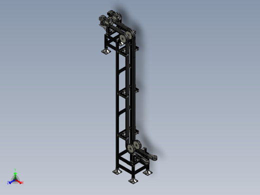 制药机械的瓶子提升装置正等轴测缩略图
