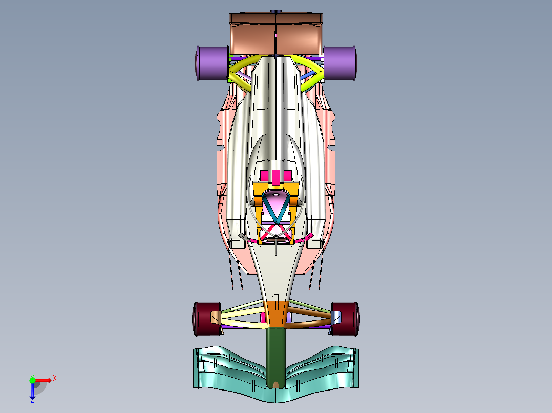 未来空气动力学风动设计赛车俯视图