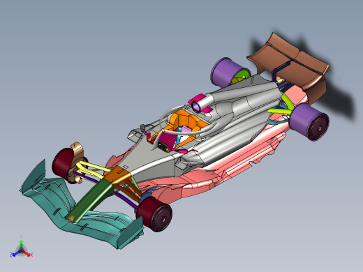 未来空气动力学风动设计赛车正等轴测缩略图