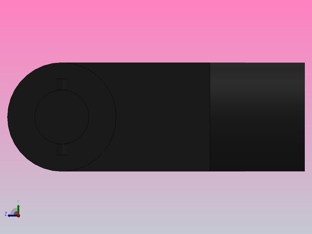 Y叉形带销接杆[160]气缸附件右视图