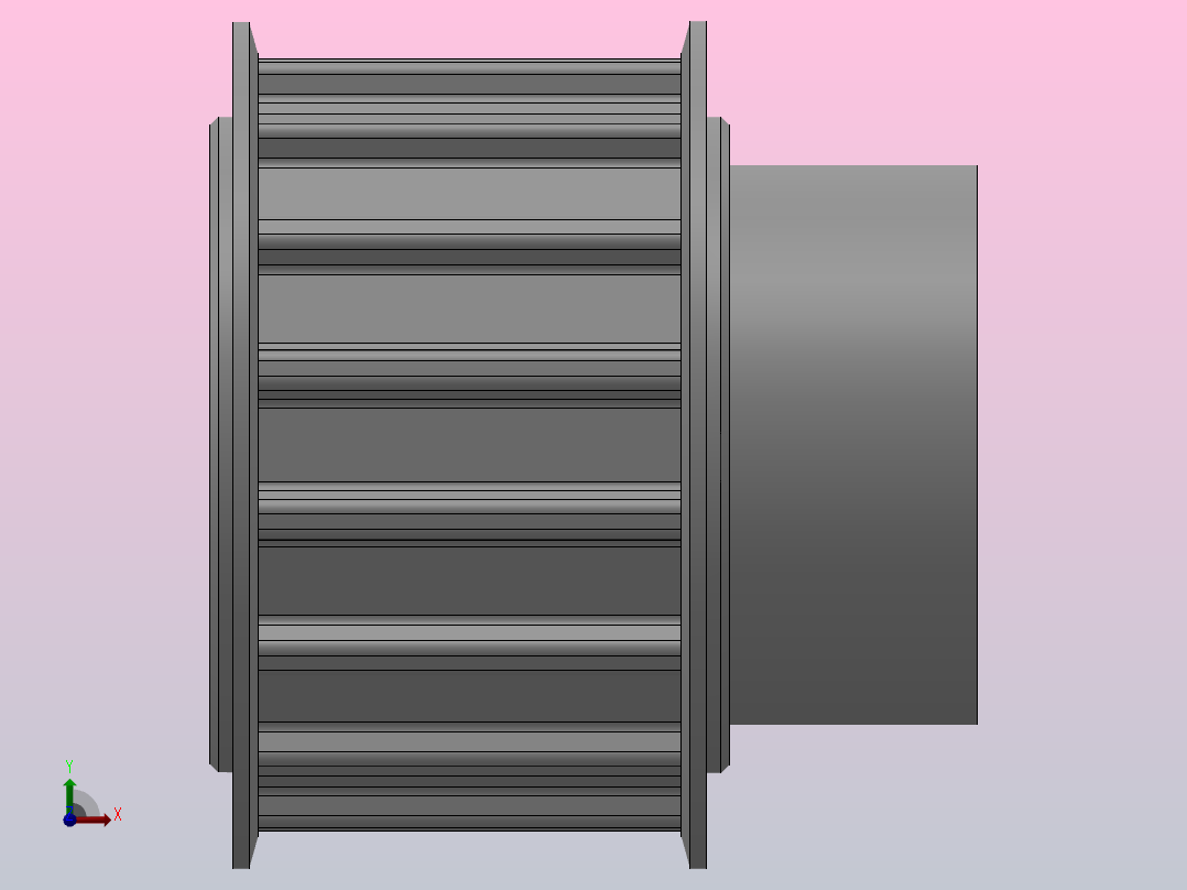 小凸缘型梯形齿同步带轮AT10型_SAT10DC-16-25-dc16-A前视图