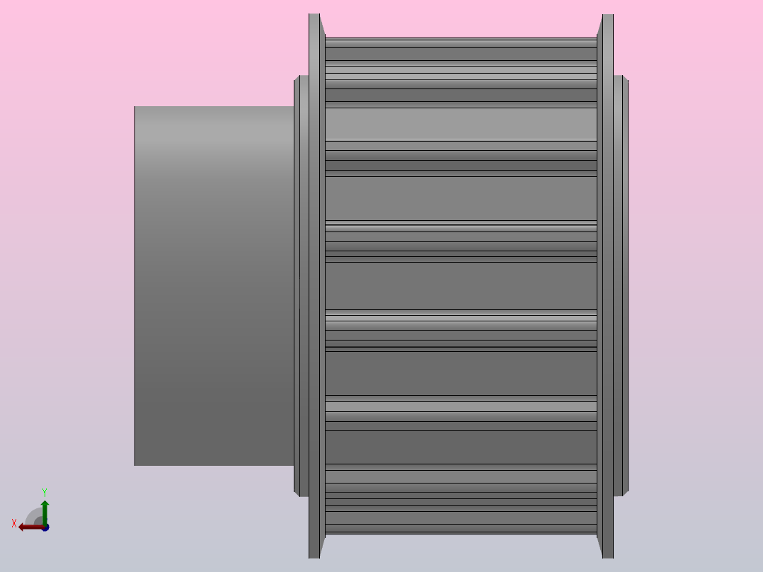 小凸缘型梯形齿同步带轮AT10型_SAT10DC-16-25-dc16-A后视图
