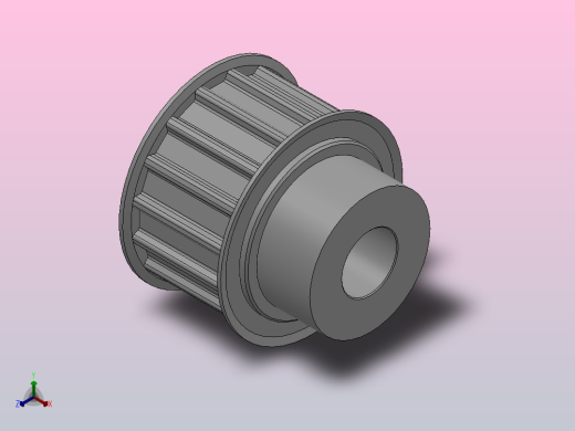 小凸缘型梯形齿同步带轮AT10型_SAT10DC-16-25-dc16-A正等轴测缩略图