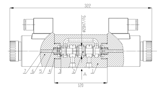 10通径三位四通电磁换向阀K型4凸肩（CAD+说明书）缩略图