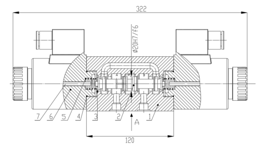 10通径三位四通电磁换向阀K型4凸肩（CAD+说明书）缩略图