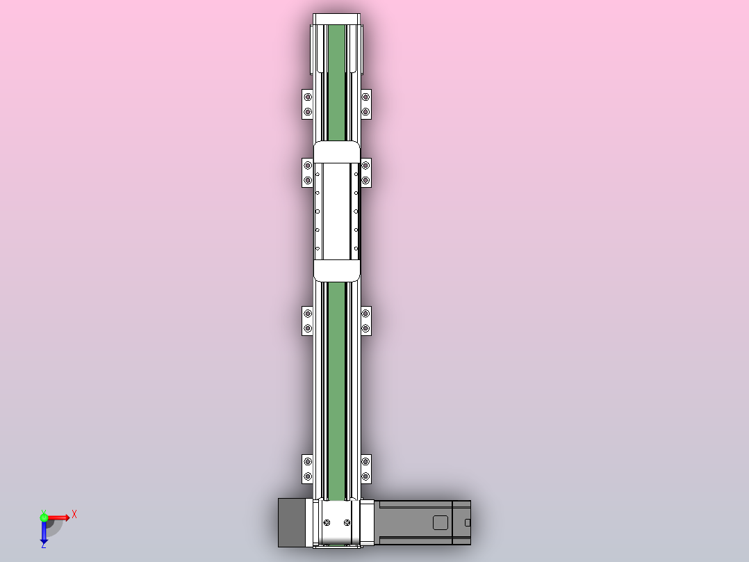 DMEB65-RUCR欧规同步带模组直线模组（电机右上折）[DMEB65-L15S350-DT400-C2U-RUCR]俯视图