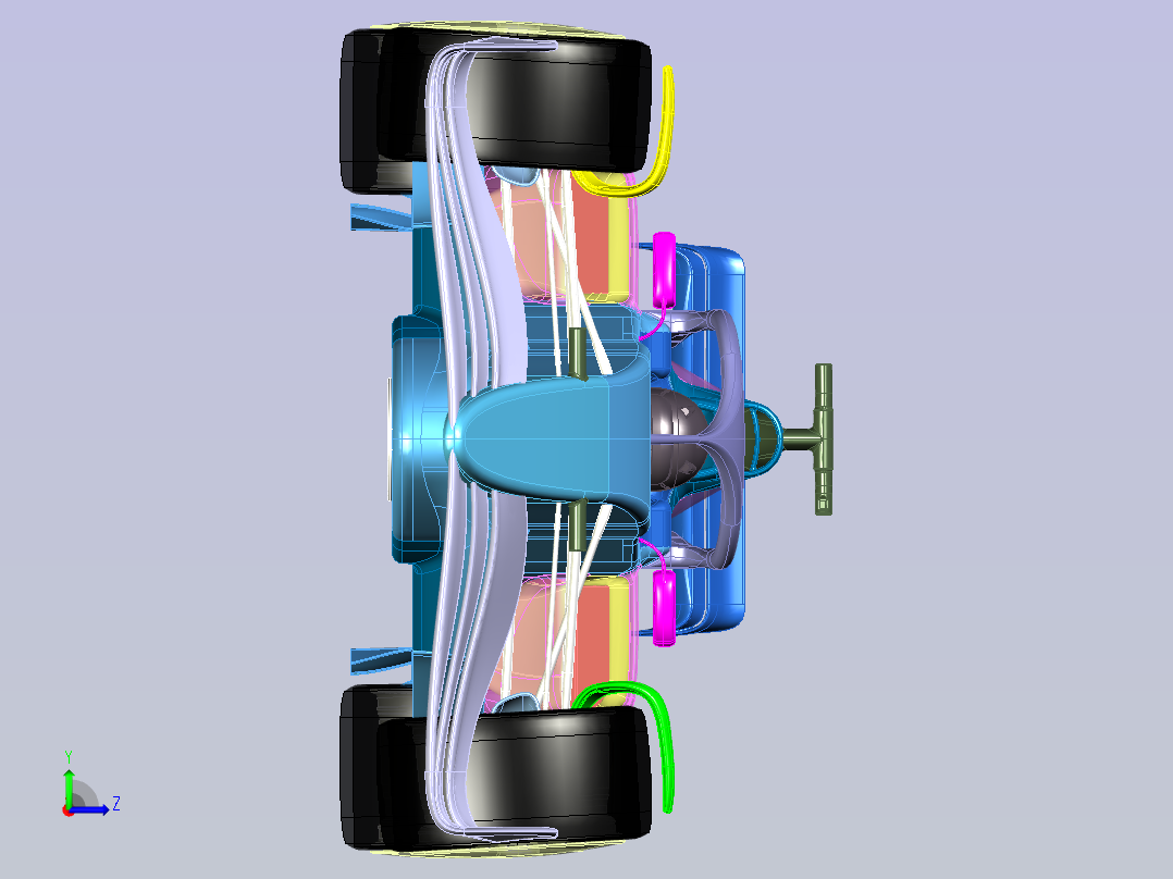 Seguracing F1方程式赛车模型3D图纸 CATIA设计.x_t左视图