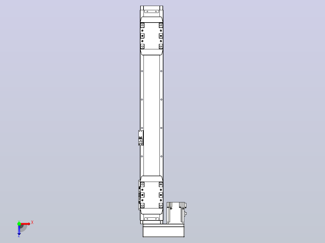 滚珠丝杠线性轴TPA-GCRS-80-1610C-L175-ML-M20-N3俯视图