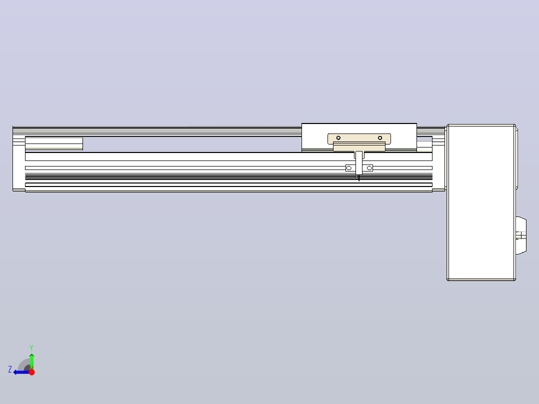 皮带直线轴半封闭可选导轨TPA-HNB-105D-90-L200-LP-Y-P20-N3右视图