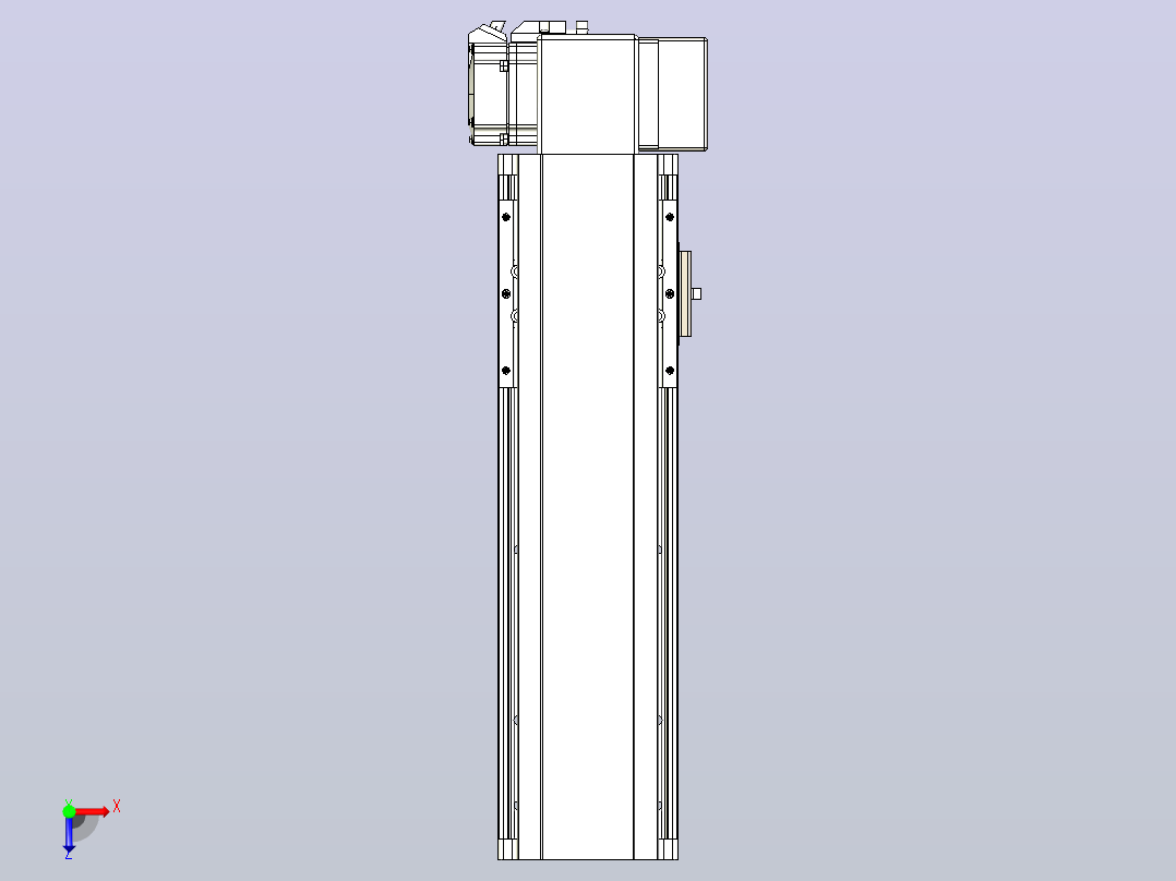皮带直线轴半封闭可选导轨TPA-HNB-105D-90-L200-LP-Y-P20-N3俯视图