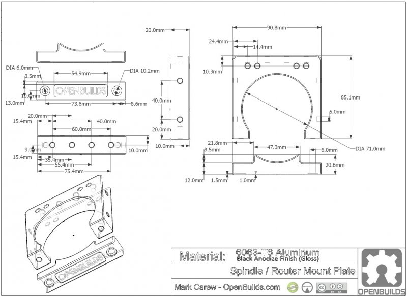 是用于数控铣床的RT0700C Makita刳刨机的安装夹具