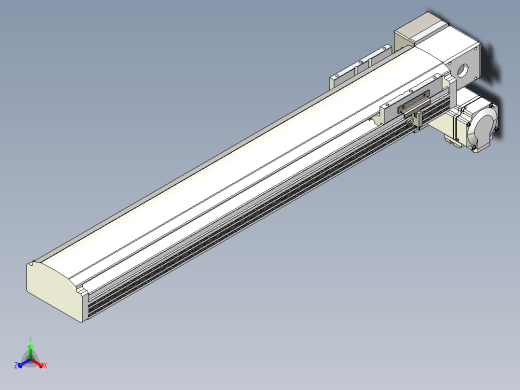 皮带直线轴半封闭可选导轨TPA-HNB-105D-90-L500-RP-Y-P20-N3正等轴测缩略图