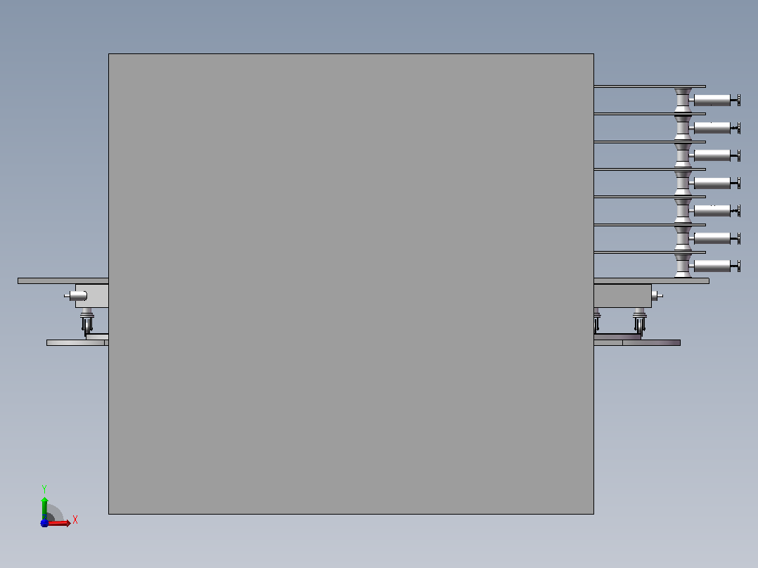 PCB电路板生产加工工厂用回转运输线前视图