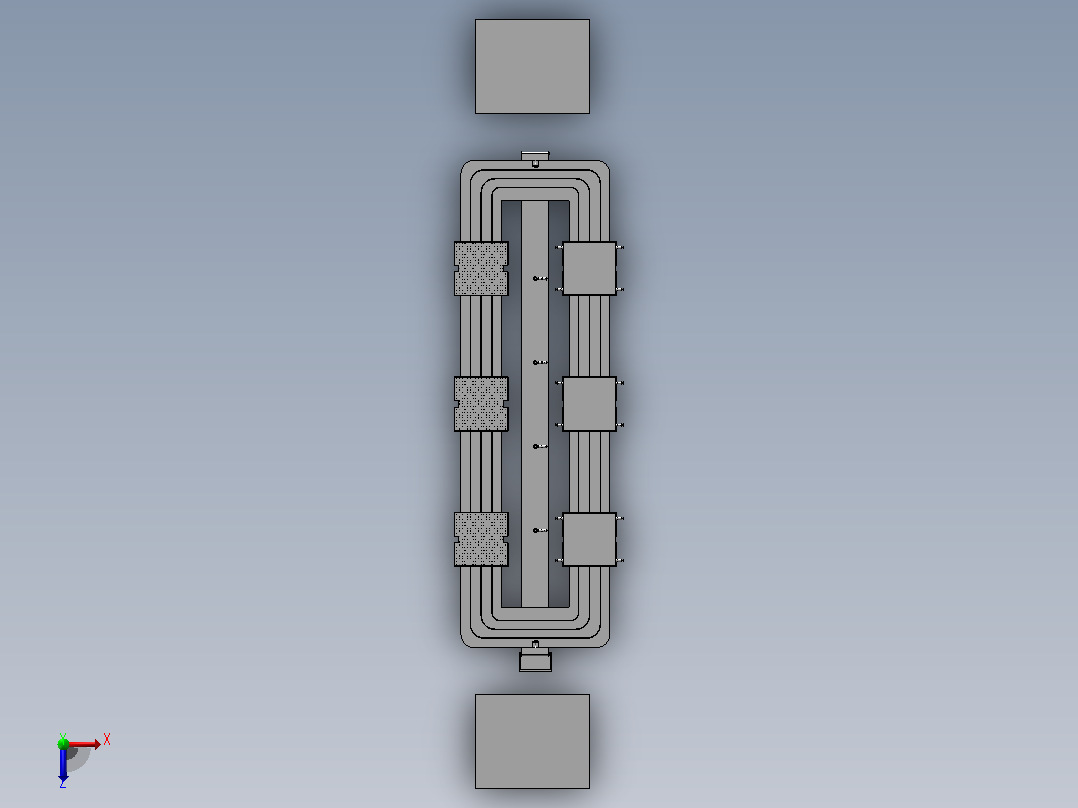 PCB电路板生产加工工厂用回转运输线俯视图