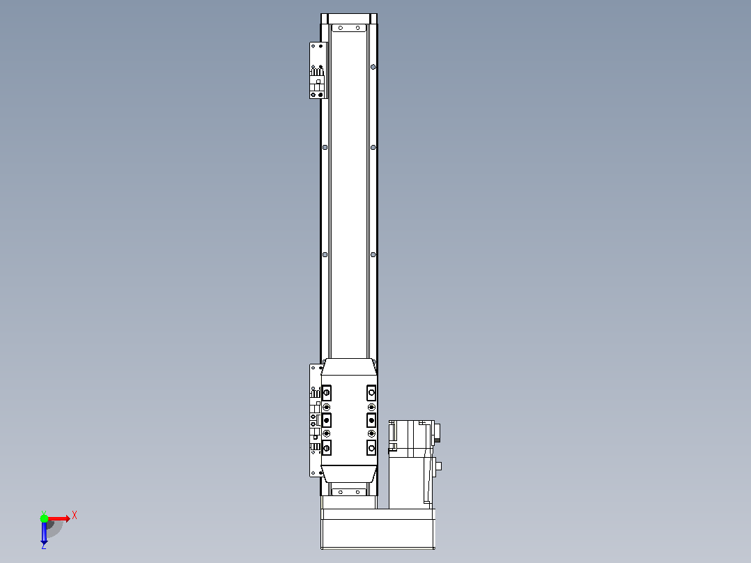 滚珠丝杠直线轴内置导轨TPA-GCR-50-1210C-L300-ML-M10-N3俯视图