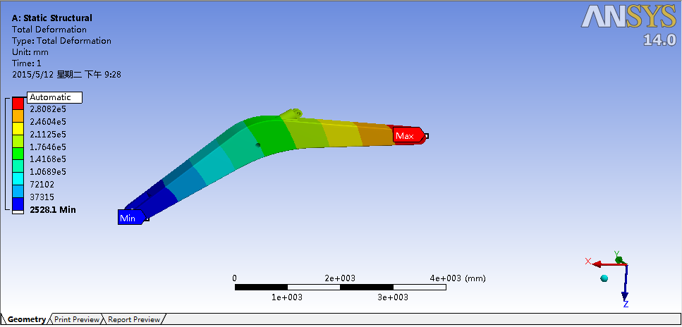 普通挖掘机动臂机构设计与运动分析