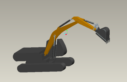 普通挖掘机动臂机构设计与运动分析缩略图