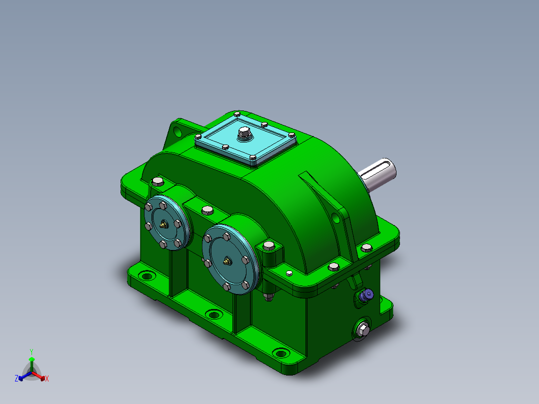 普通蜗轮蜗杆变速箱3D模型图纸 SOLIDWORKS设计正等轴测图