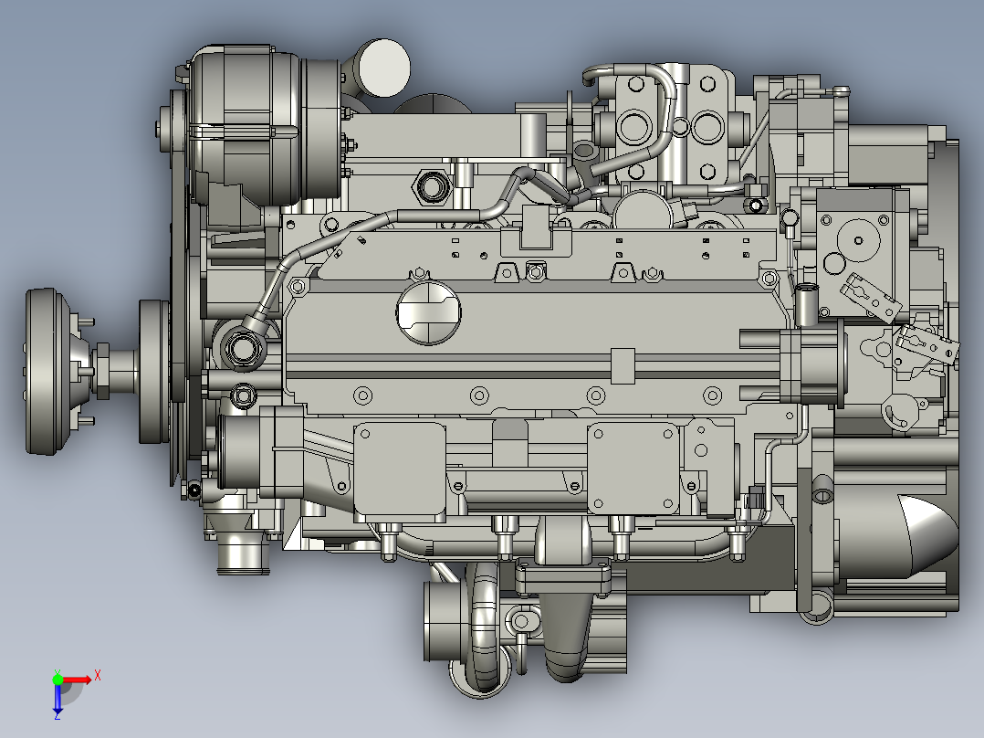 enginecumminsbfm2012c发动机俯视图