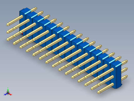彩色公头100mil（2.54mm）系列-DS1021_blue_3x15p_100mil_Type1_rev1.0