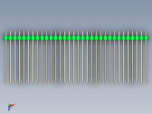 彩色公头100mil（2.54mm）系列-DS1021_green_2x32p_100mil_Type43_rev1.0俯视缩略图