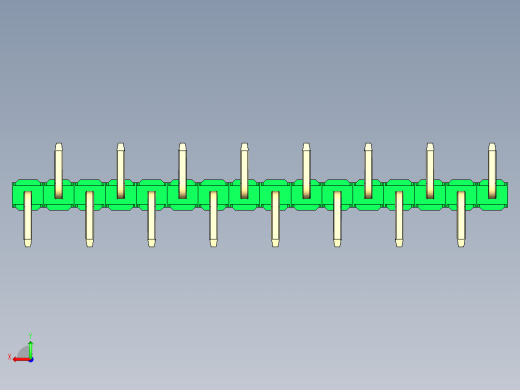 彩色公排针 100mil 2.54mm 系列-DS1022_green_16p_100mil_Type_SMT_R1_rev1.0后视缩略图