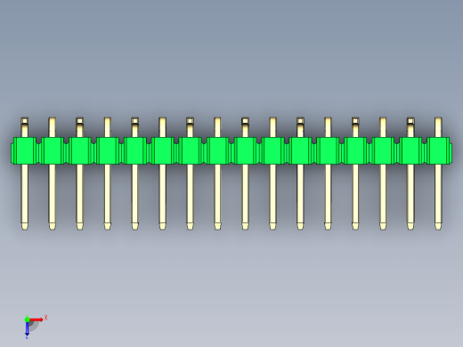 彩色公排针 100mil 2.54mm 系列-DS1022_green_16p_100mil_Type_SMT_R1_rev1.0俯视缩略图