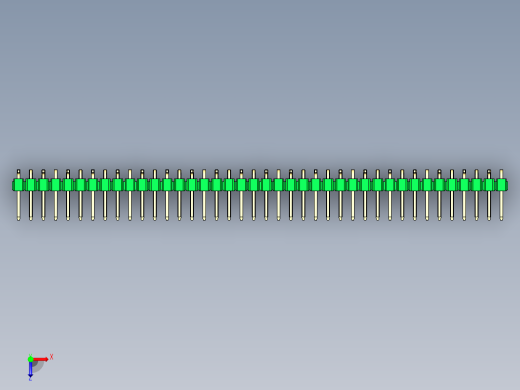 彩色公排针 100mil 2.54mm 系列-DS1022_green_40p_100mil_Type_SMT_R1_rev1.0俯视缩略图