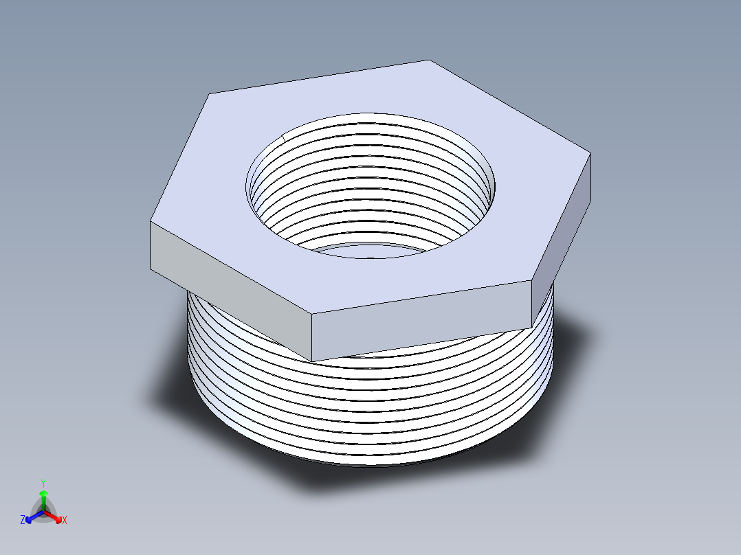 聚氯乙烯配件18-Sch80_ReducerBushing_MPTxFPT_839-250_2in x 1.25in正等轴测图