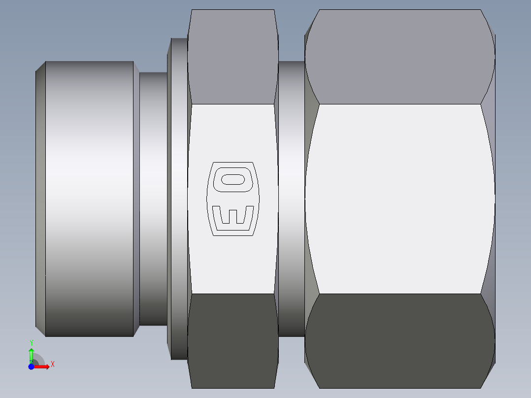 卡套式工业通用硬管接头EO_Male_Stud_connector_GE30SMCF前视图