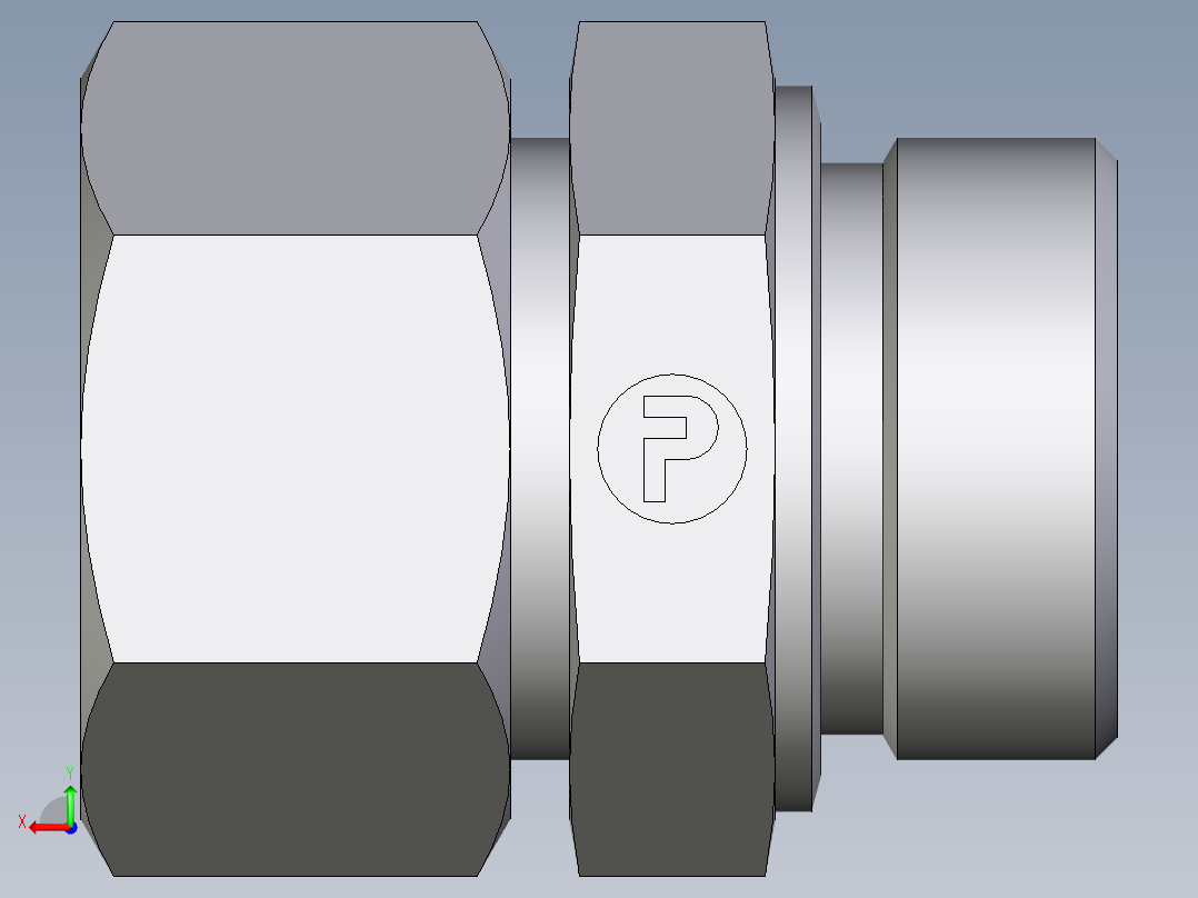 卡套式工业通用硬管接头EO_Male_Stud_connector_GE30SMCF后视图