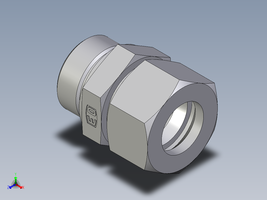 卡套式工业通用硬管接头EO_Male_Stud_connector_GE30SMCF正等轴测图