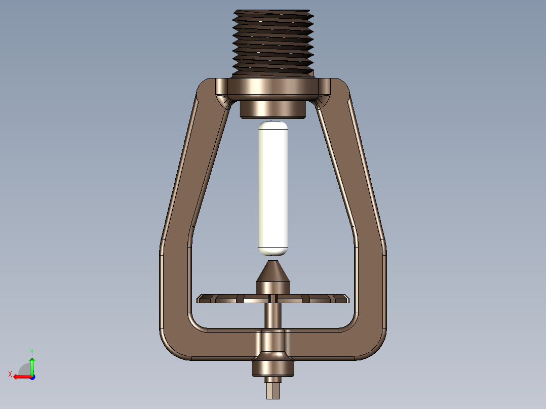 带有热敏玻璃灯泡的消防喷头后视图