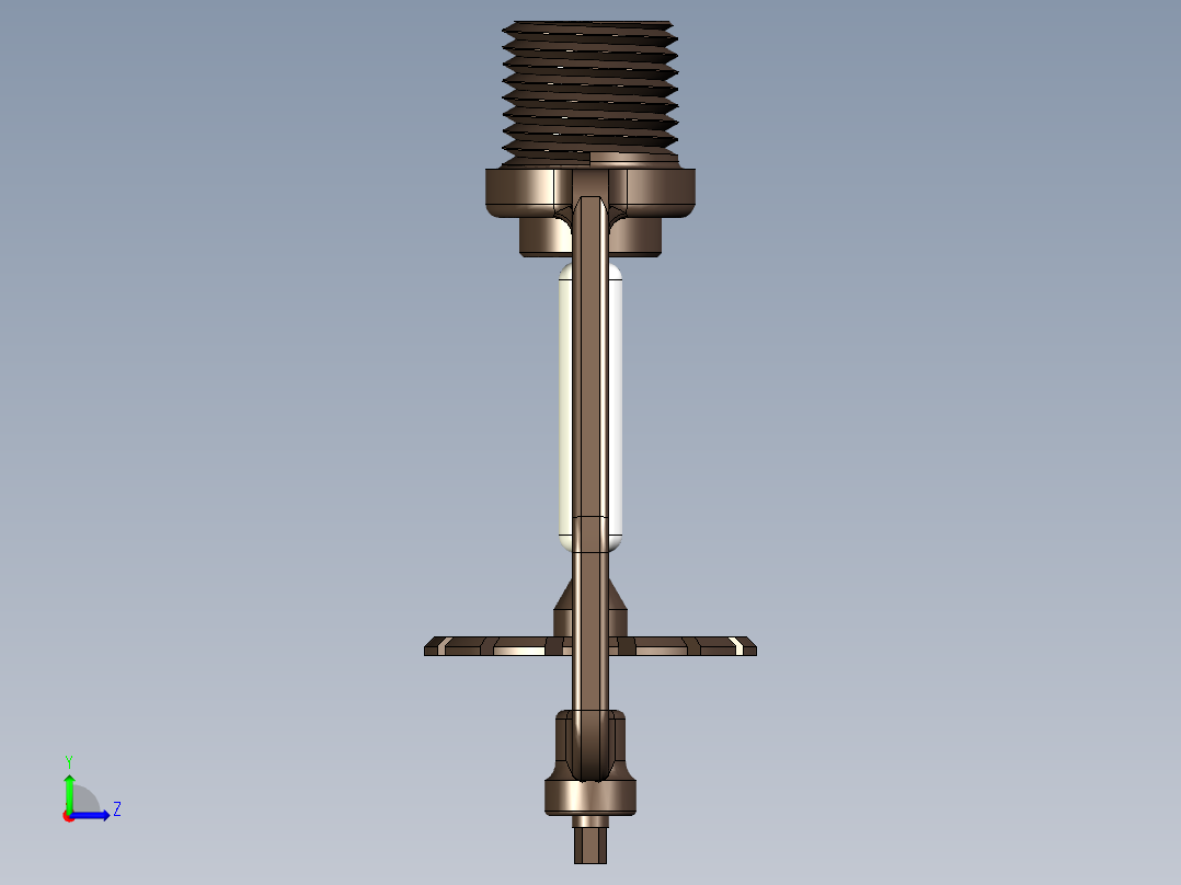 带有热敏玻璃灯泡的消防喷头左视图