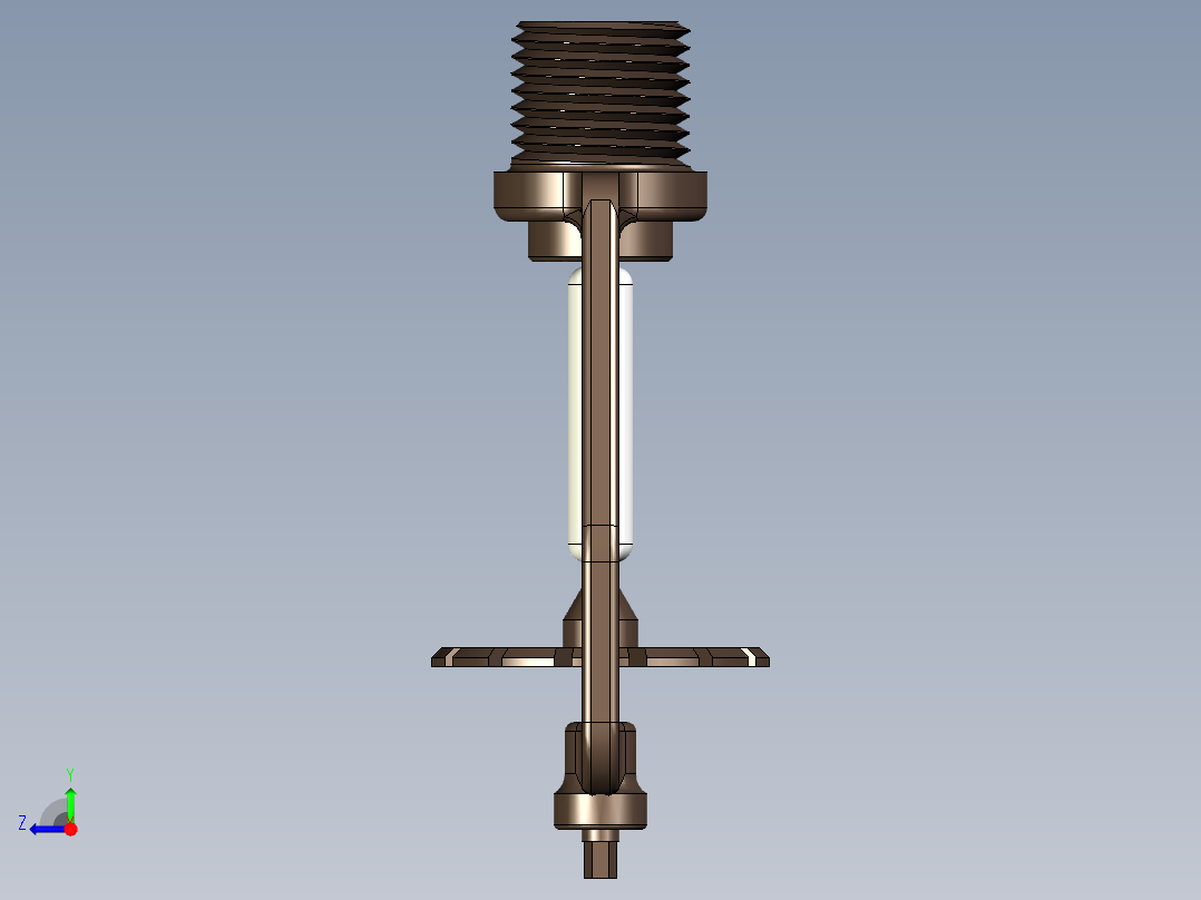 带有热敏玻璃灯泡的消防喷头右视图