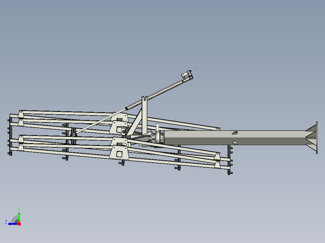 自动化控制的随动太阳能电池板跟踪平台右视图