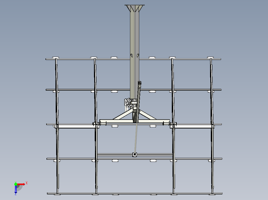 自动化控制的随动太阳能电池板跟踪平台俯视图