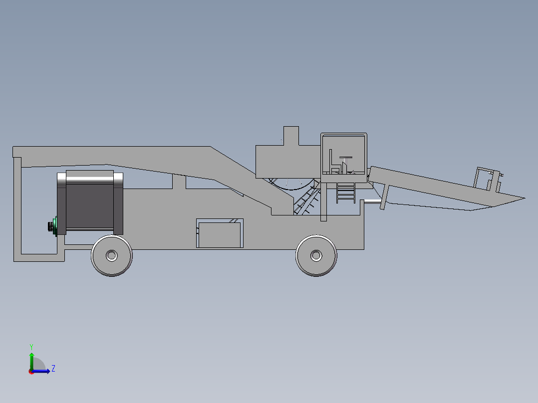 SolidWorks_番茄收获机左视图