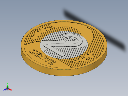 两枚波兰兹罗特硬币正等轴测缩略图