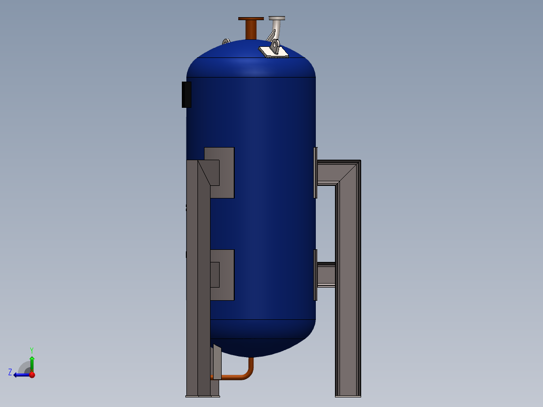 立式高压水箱模型右视图
