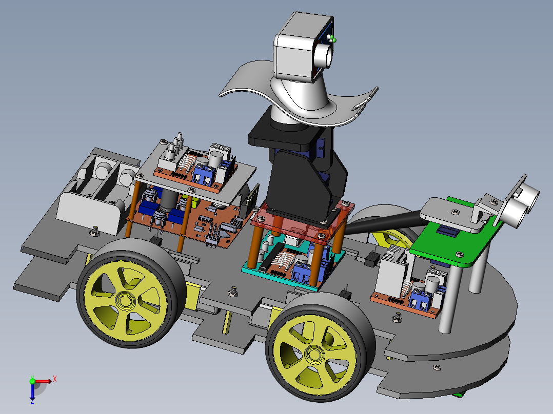 智能避障小车609759俯视图