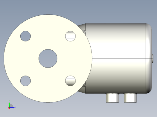 9DKPOMCP DA 气动隔膜阀双作用与固定法兰钻孔PN10 16。面对面根据EN 558-1 PP-H左视缩略图